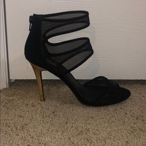black & gold heels